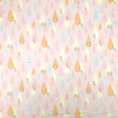 【数量5から】 生地 『Wガーゼ 雫猫 ピンク KTS7165-C』 COTTON KOBAYASHI コットンこばやし 小林繊維