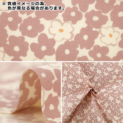 [Anzahl ab 5] Stoff "Breiter Stempel „Blume graublauer Boden KTS7171-F“ COTTON KOBAYASHI