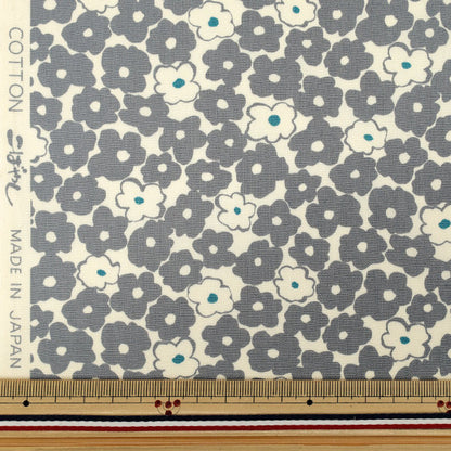 [الكمية من 5] الأقمشة "ختم عريض على شكل زهرة رمادية KTS7171-C” COTTON KOBAYASHI