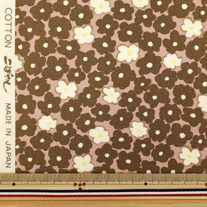 【数量5から】 生地 『ブロード スタンプフラワー ベージュピンク地 KTS7171-D』 COTTON KOBAYASHI コットンこばやし 小林繊維