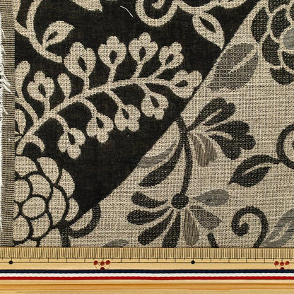 【수량 5부터】 천・원단 "이중직자카드 국화 당초 블랙 KTS7155-A』 COTTON KOBAYASHI