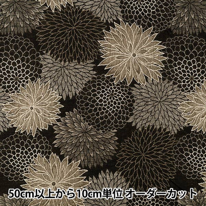 【数量5から】 生地 『二重織ジャガード 菊重ね ブラック KTS7156-A』 COTTON KOBAYASHI コットンこばやし 小林繊維