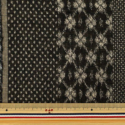 [Quantità da 5] Tessuto "doppia tramaJacquard Dan Kasuri Nero KTS7160-A” COTTON KOBAYASHI