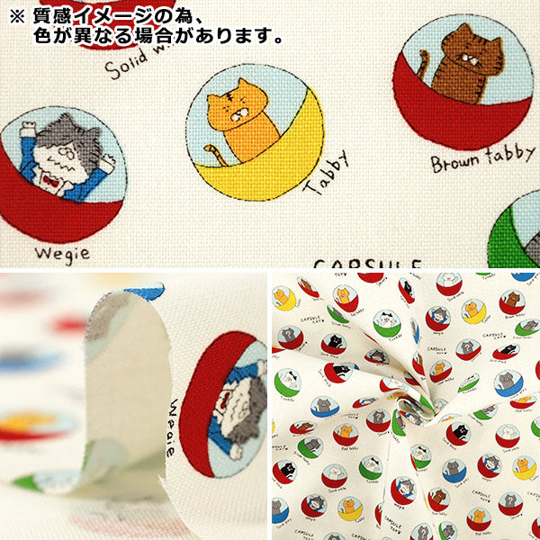 [Quantity from 5] Fabric "Cotton Canvas Gacha Cat Gray KTS7186-D” COTTON KOBAYASHI