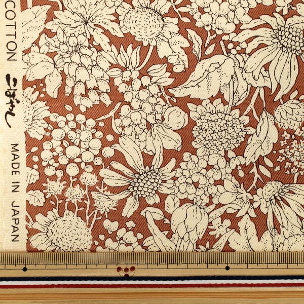 [Quantità da 5] Tessuto "Twill Scabiosa Rosso KTS7170-A” COTTON KOBAYASHI