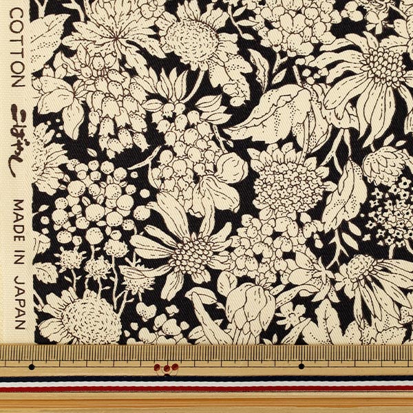 【수량 5부터】 천・원단 "능직 스카비오사 블랙 KTS7170-E』 COTTON KOBAYASHI