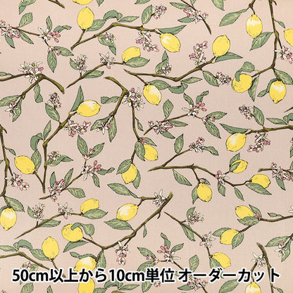 【수량 5부터】 천・원단 "능직 가지가 달린 레몬 핑크 KTS7172-B』 COTTON KOBAYASHI