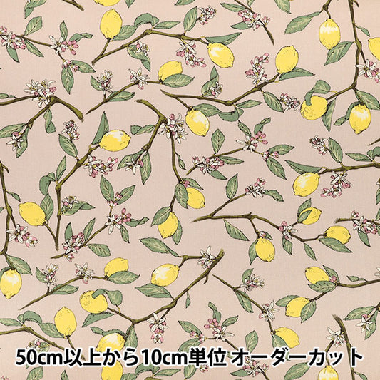 【数量5起】 織物 "斜纹树枝柠檬粉色KTS7172-B COTTON KOBAYASHI