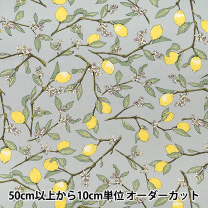 [数量5起] 织物 "斜纹柠檬树枝萨克斯 KTS7172-C” COTTON KOBAYASHI