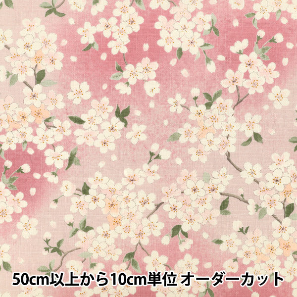 [Quantità da 5]Tessuto "Croce del Sud Fiore di Ciliegio Rosa KTS7148-B” COTTON KOBAYASHI