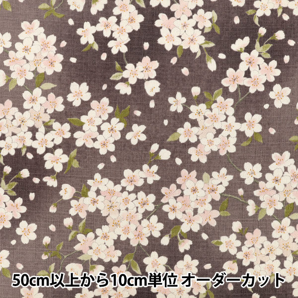 [Quantità da 5]Tessuto "Southern Cross Cherry Blossom viola scuro KTS7148-D” COTTON KOBAYASHI