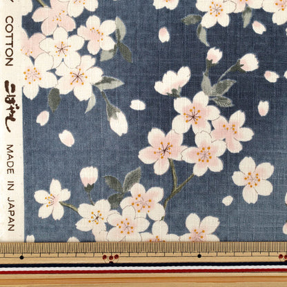 【수량 5부터】천・원단 "남부 크로스 벚꽃 남색 KTS7148-E』 COTTON KOBAYASHI