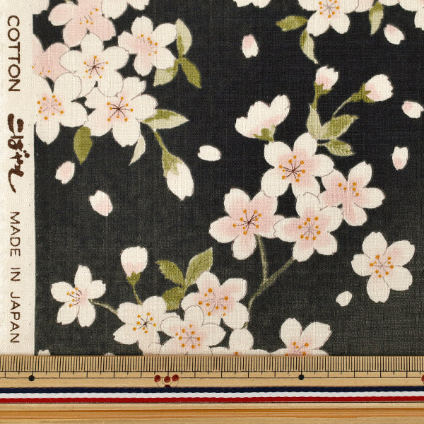 [Quantità da 5]Tessuto "Croce del Sud Fiore di Ciliegio Nero KTS7148-F” COTTON KOBAYASHI
