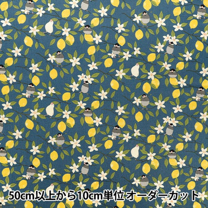 [Quantità da 5] Tessuto "Twill passero e limone navy KTS7202-F” COTTON KOBAYASHI