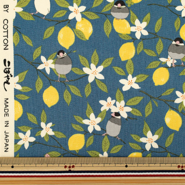 [Quantità da 5] Tessuto "Twill passero e limone navy KTS7202-F” COTTON KOBAYASHI