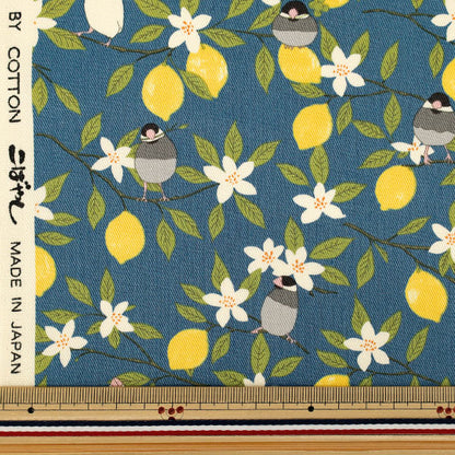 [Quantità da 5] Tessuto "Twill passero e limone navy KTS7202-F” COTTON KOBAYASHI