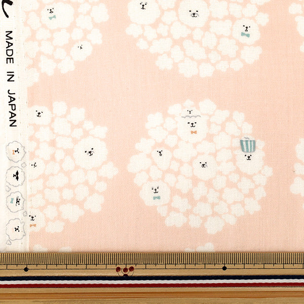 [Anzahl ab 5] Stoff "„Double Gaze Popcorn Dog Baby Pink KTS7188-A“ COTTON KOBAYASHI