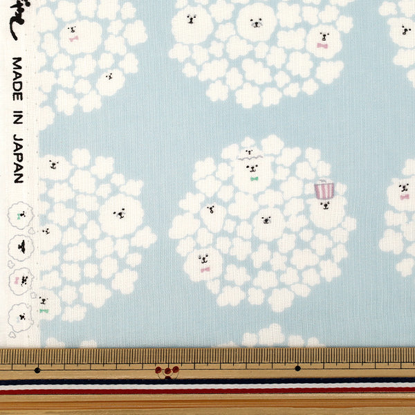 [Anzahl ab 5] Stoff "Double Gaze Popcorn Dog Baby Blue KTS7188-B“ COTTON KOBAYASHI