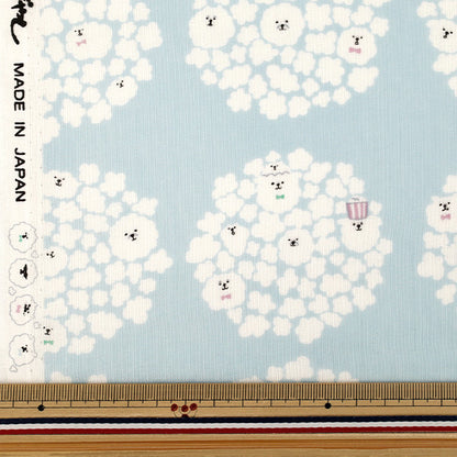 [Anzahl ab 5] Stoff "Double Gaze Popcorn Dog Baby Blue KTS7188-B“ COTTON KOBAYASHI