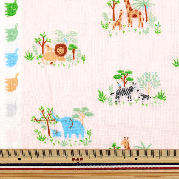 [Quantité à partir de 5] Tissu 『double gaze Oyako Animal Rose DOA-PK"