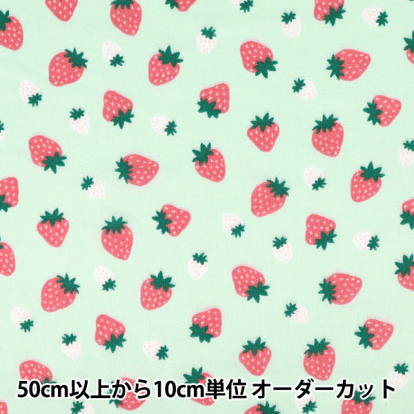 [Anzahl ab 5] Stoff 『Doppelgaze Korokoro Ichigo Green DKI-GR"