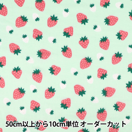 [Anzahl ab 5] Stoff 『Doppelgaze Korokoro Ichigo Green DKI-GR"