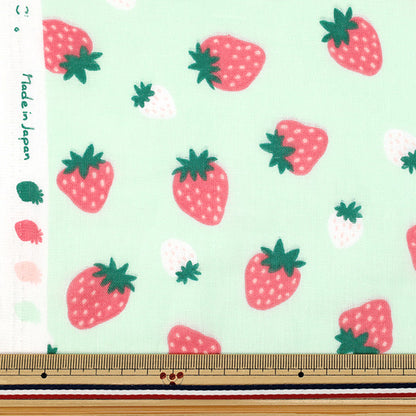 [Anzahl ab 5] Stoff 『Doppelgaze Korokoro Ichigo Green DKI-GR"