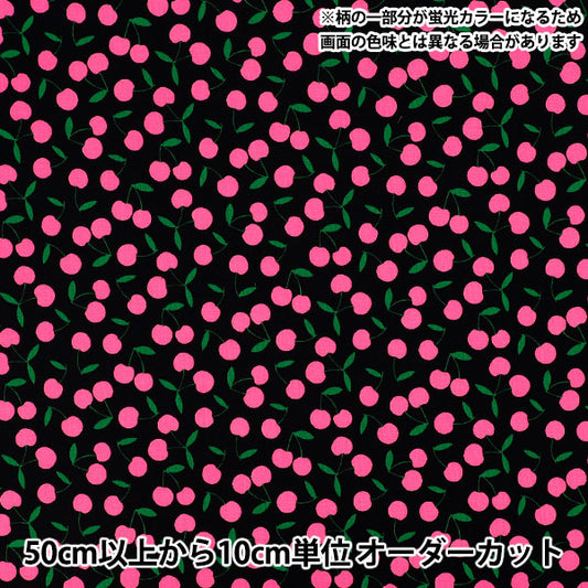 [Quantity from 5] Fabric 『Sheeting Pop Cherry Black SPC-BK"