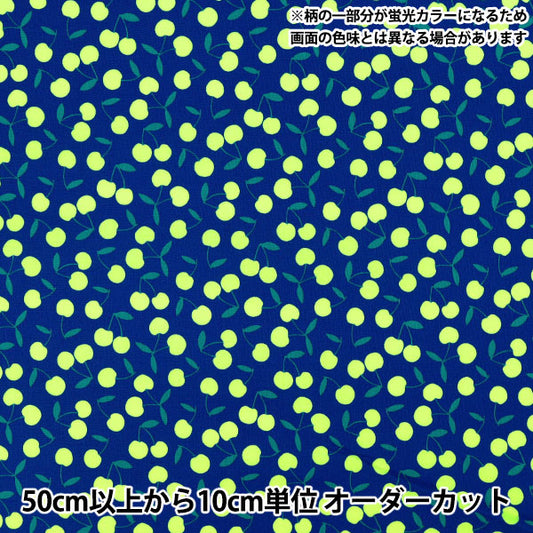 [Quantity from 5] Fabric 『Sheeting Pop Cherry Navy SPC-NV"