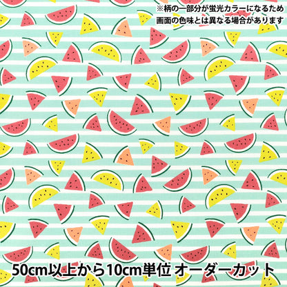 【数量5から】 生地 『シーチング スイカ グリーン SSUI-GR』