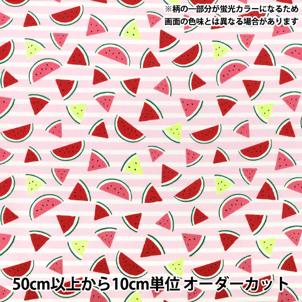 【数量5から】 生地 『シーチング スイカ ピンク SSUI-PI』