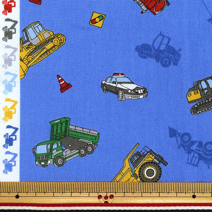 [Cantidad a partir de 5] Tela 『tela de tejido liso Imprimir coche de trabajo azul oscuro sp2411-11d"