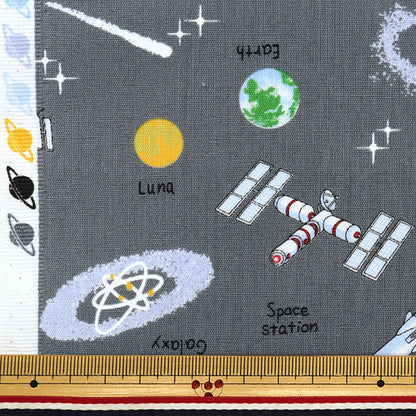 [Quantité à partir de 5] Tissu 『tissu à armure toile Imprimer Space Gray SP2411-13B"