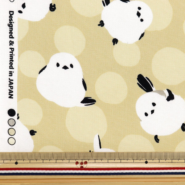 [From quantity 5] Fabric 『Oxford Animal Shimaenaga beige AP45806-3A"