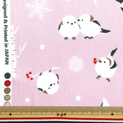 【数量5から】 生地 『オックス シマエナガ ピンク AP51104-2B』