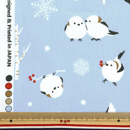 【数量5から】 生地 『オックス シマエナガ サックス AP51104-2C』