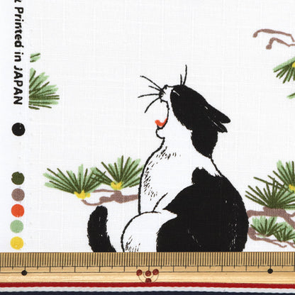 [Menge ab 5] Stoff "Dobby Hachiware Cat White AP51103-2A"