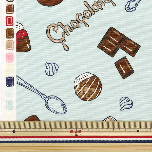 [Quantité à partir de 5] Tissu 『Oxford Chocolatic Memory Chocolate Sweets Pattern Saxophone AP51107-1C"