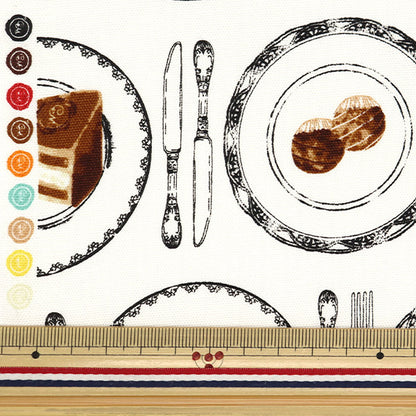 [Quantità a partire da 5] Tessuto 『Oxford Modello di torta di memoria cioccolatica bianca AP51107-2A"