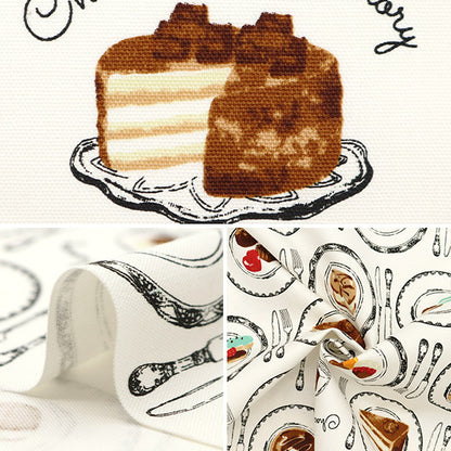 [Quantità a partire da 5] Tessuto 『Oxford Modello di torta di memoria cioccolatica bianca AP51107-2A"