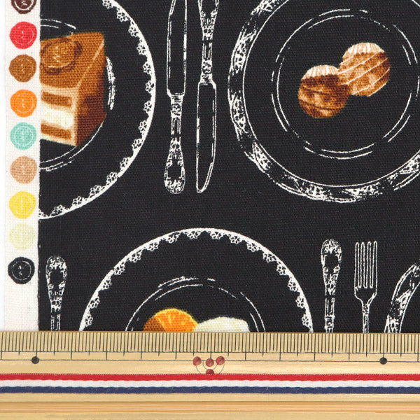 [Quantité à partir de 5] Tissu 『Oxford Motif de gâteau à mémoire chocolatique noir ap51107-2e"