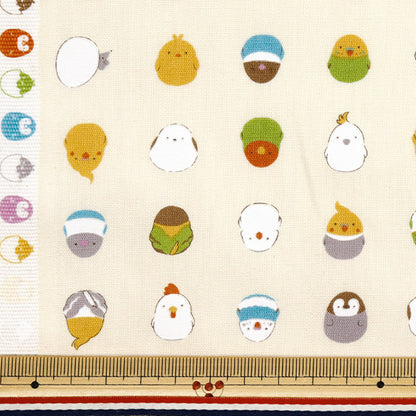 【数量5から】 生地 『CBプリント キッズランド 小鳥 アイボリー SP2500L-1A』