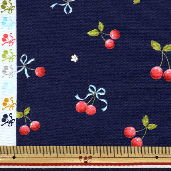 [Quantity starting from 5] Fabric "CB Print Kids Land Cat Cherry Navy SP2500L-2D"