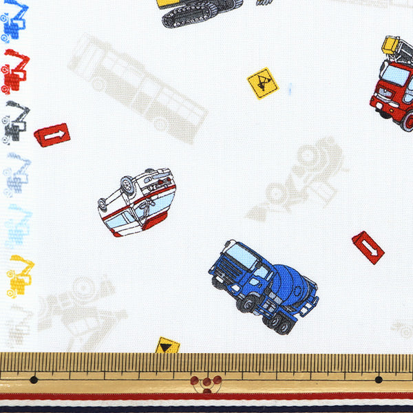 [Cantidad a partir de 5] Tela "CB Print Kids Land Working Kuruma Ivory SP2511L-11a"