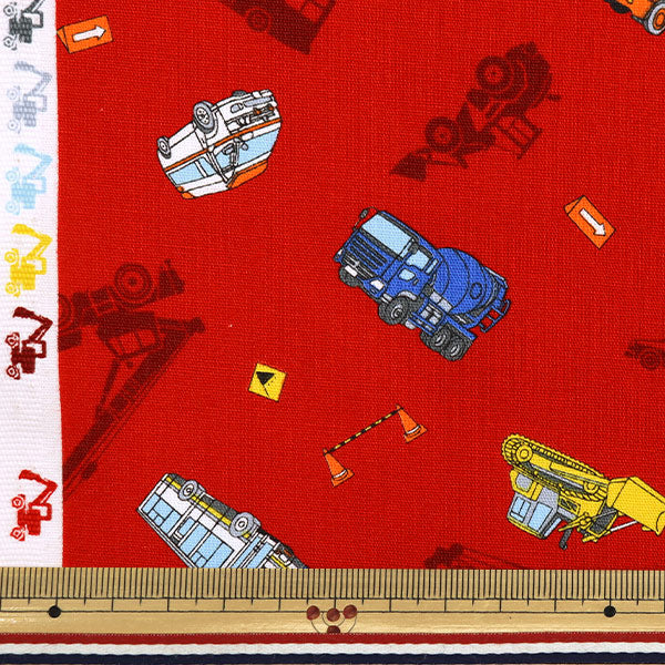 [數量從5開始] 織物 "CB印刷子女陸地工作Kuruma Red SP2511L-11D"