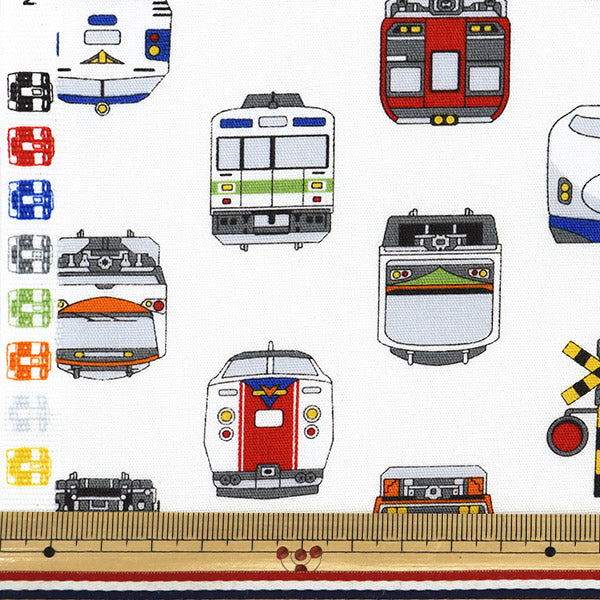[數量從5開始] 織物 "CB印刷兒童陸地火車象牙SP2511L-12A"