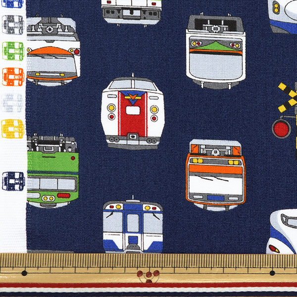 [Quantity starting from 5] Fabric "CB Print Kids Land Train Navy SP2511L-12D"