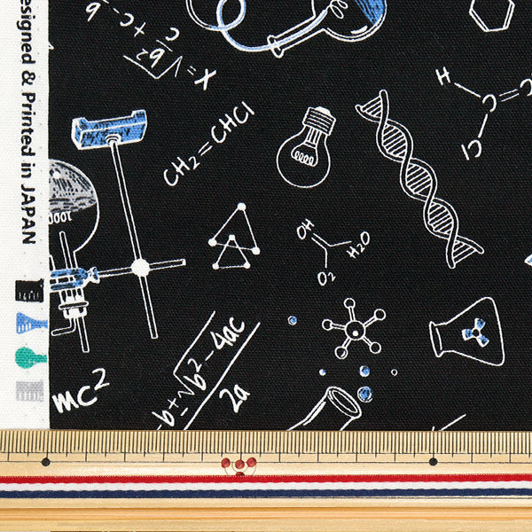 [Quantité à partir de 5] Tissu 『Oxford Formule chimique noire AP41404-E"