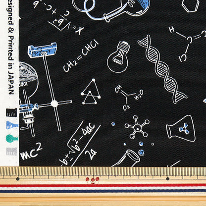 [Quantité à partir de 5] Tissu 『Oxford Formule chimique noire AP41404-E"