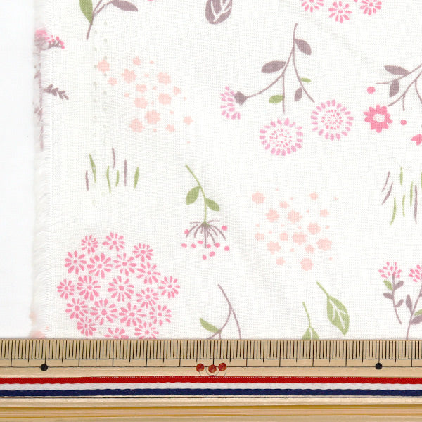 [Quantité à partir de 5] Tissu 『tissu à armure toile Fleur botanique rose AP4750-1A"